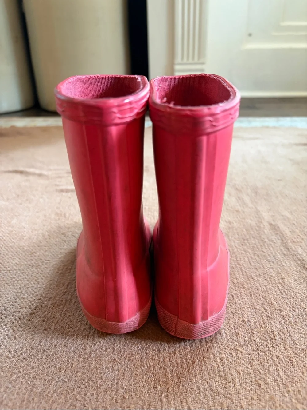 Hunter Kids Red Rubber Rain Boots